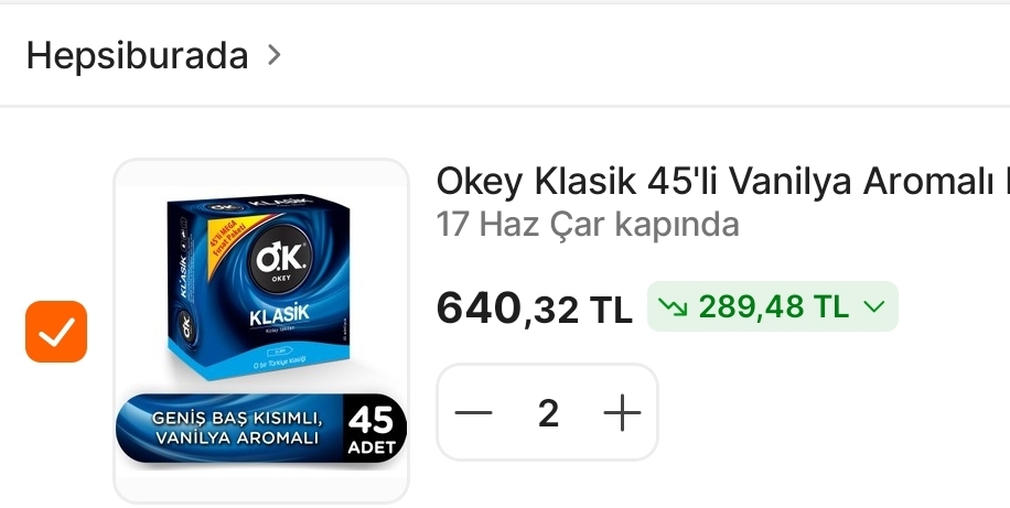 Okey klasik 45'li Prezervatif 320 TL - Görsel 1
