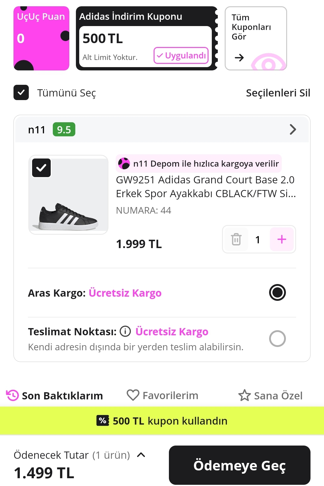 ALT LİMİTSİZ 500 TL Adidas indirim kodu - Görsel 1