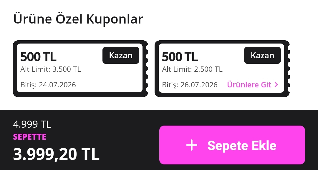 Casio Saatlerde 2500₺ ve 3.500₺ üzerine geçerli 500₺ kupon - Görsel 2
