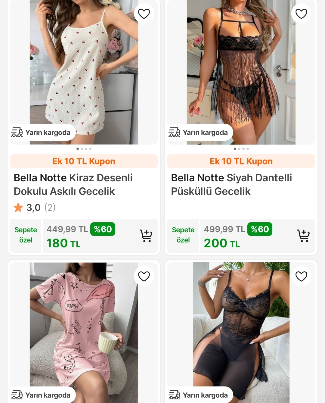 Bella Notte Gecelikler 170 TL - Görsel 1