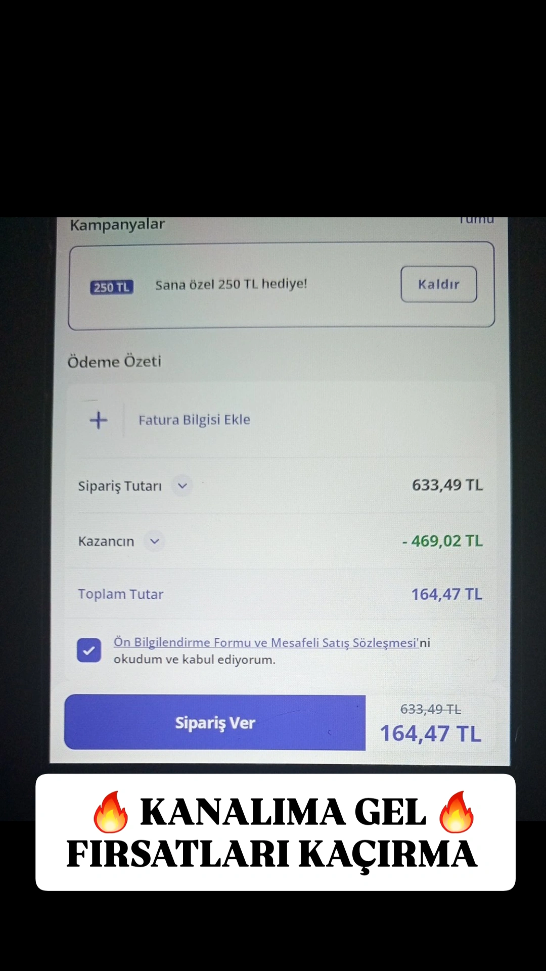 GetirMarket Alt limitsiz 250 TL indirim kodu - Görsel 3