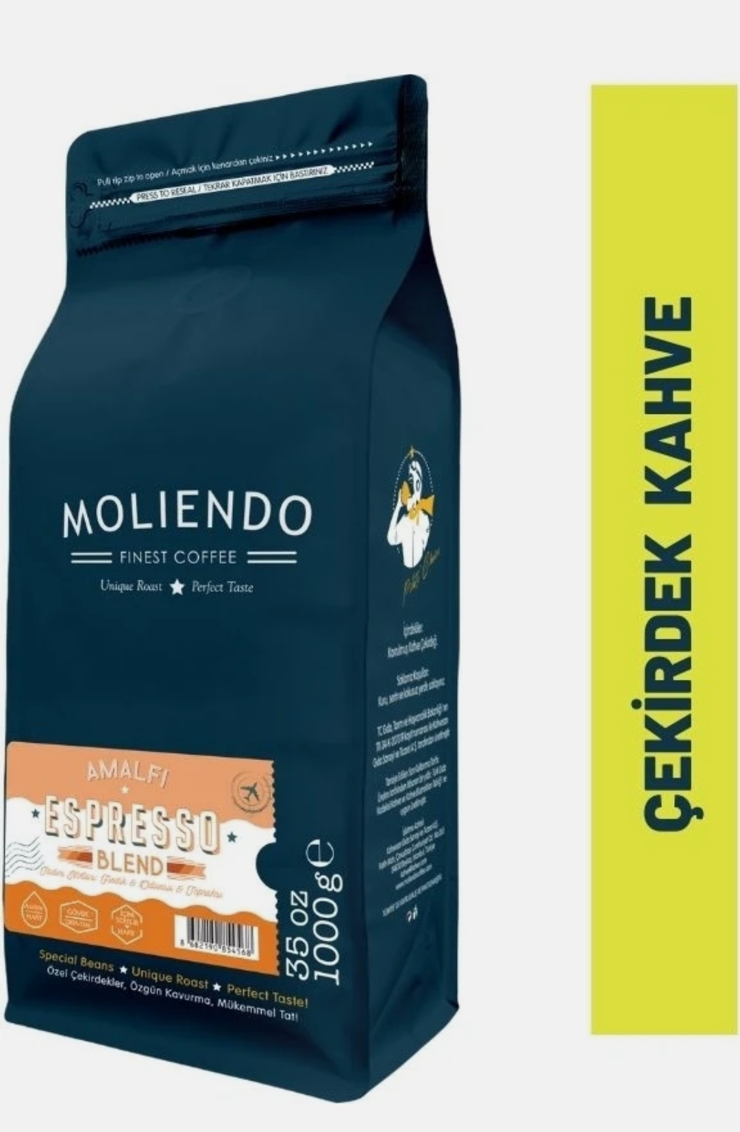 Moliendo Amalfi Espresso Blend Kahve (Çekirdek Kahve) 1000 g

GIDA150 koduyla 1035 TL 103 hepsipara iade - Görsel 1