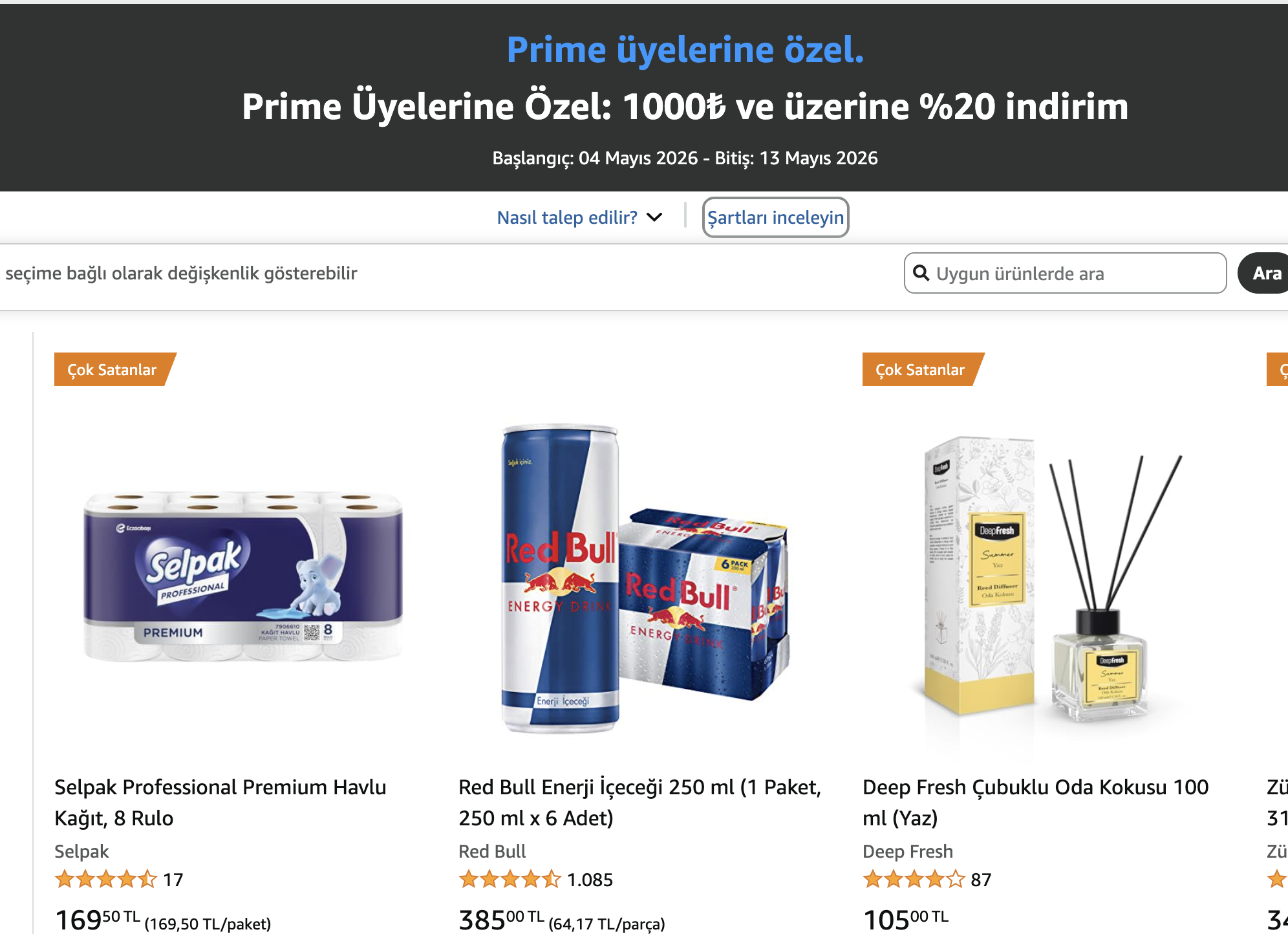 Amazon 1000tl üzerine %20 indirim.(Seçili ürünler) - Görsel 1