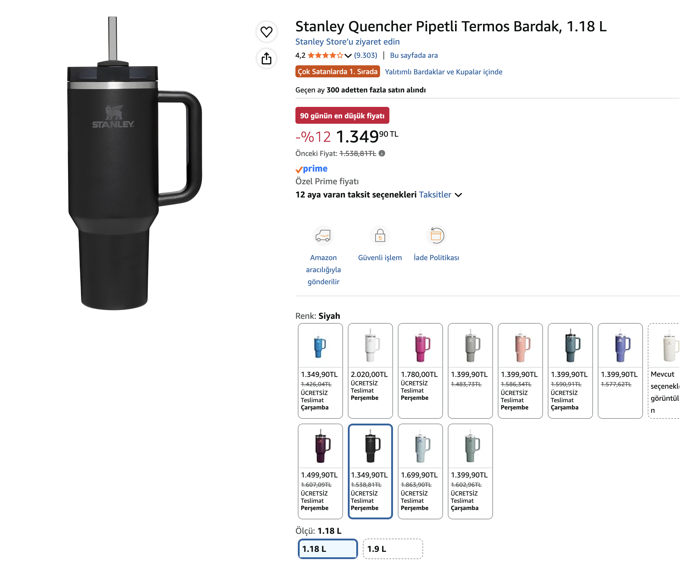 Amazon Stanley Pipetli Termos Bardak, 1.18 Litre 1349TL - Görsel 2
