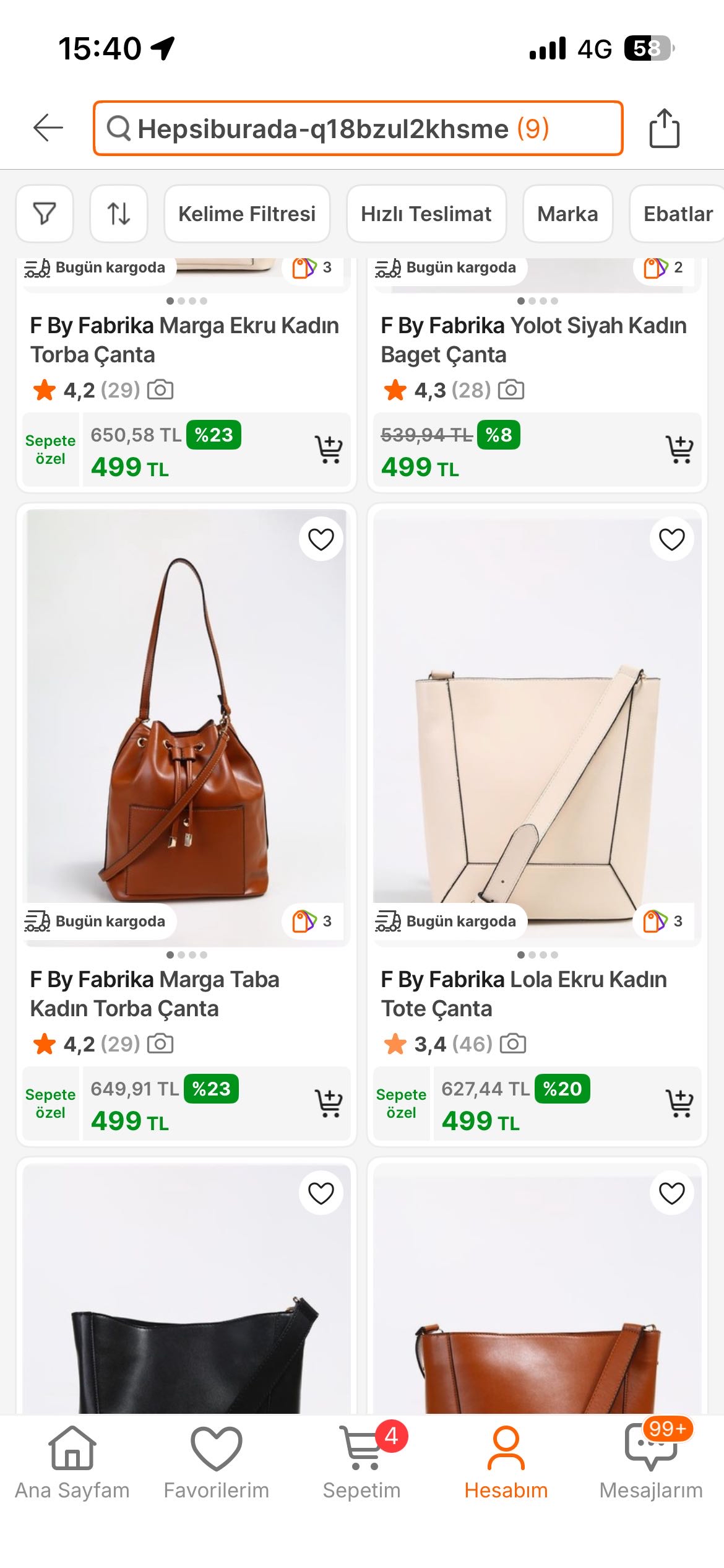 F By Fabrika Çantalarda Tek Fiyat 499 TL - Görsel 1