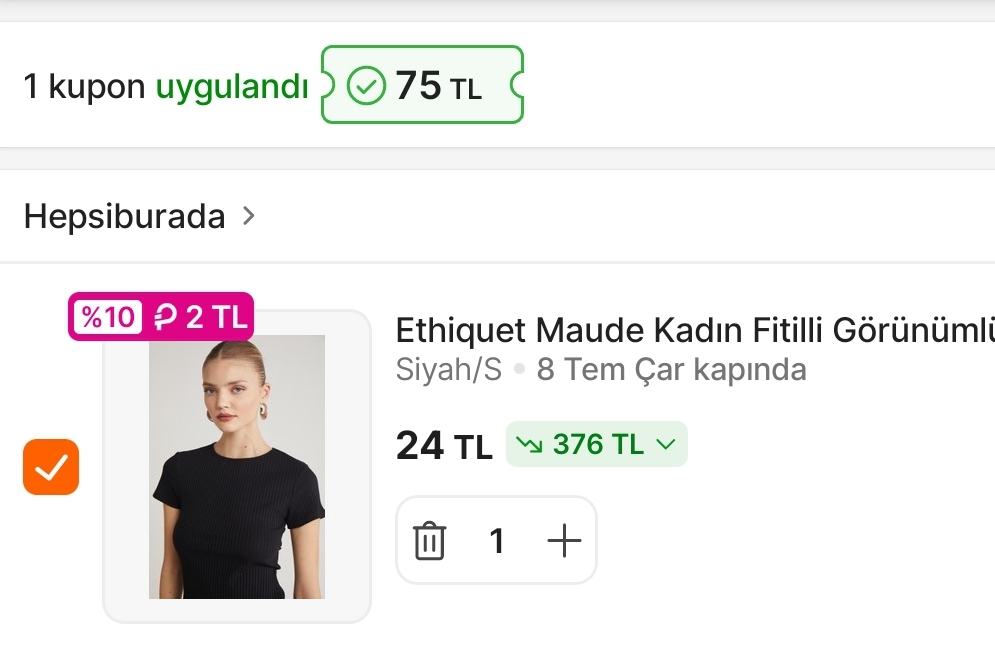 🔥 Alt limitsiz 75 TL Giyim kupon geldi (Bluzler 22 TL) - Görsel 1