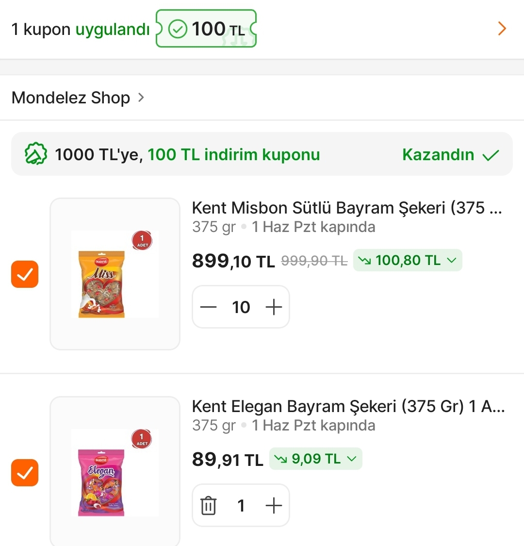 Kent bayram şekerleri 99 TL + indirim kodu - Görsel 2