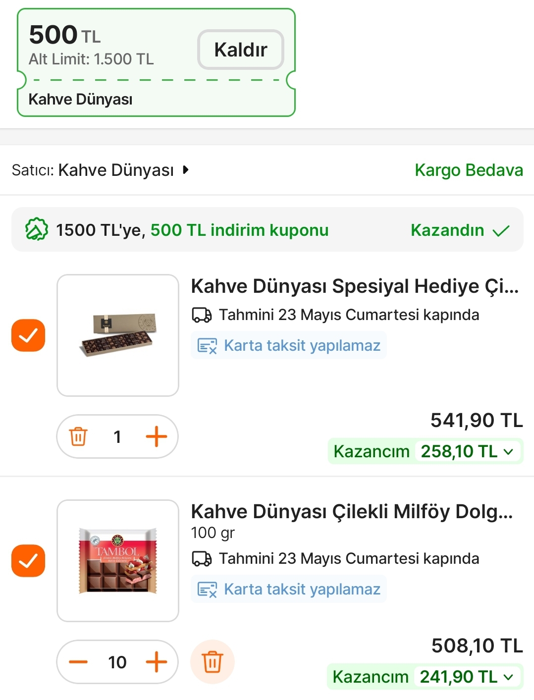 Kahve Dünyası 1.500/500 TL indirim kodu (Bayramlık çikolatalar da var) - Görsel 1