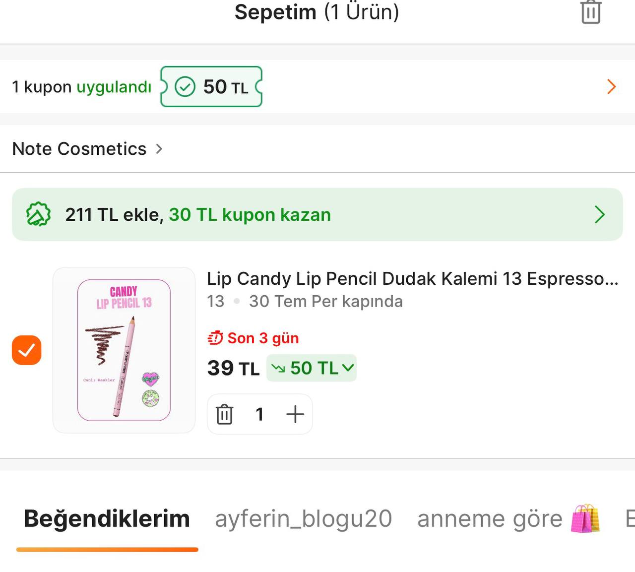 Alt limitsiz 50 TL Ruj indirim kodu geldii - Görsel 2