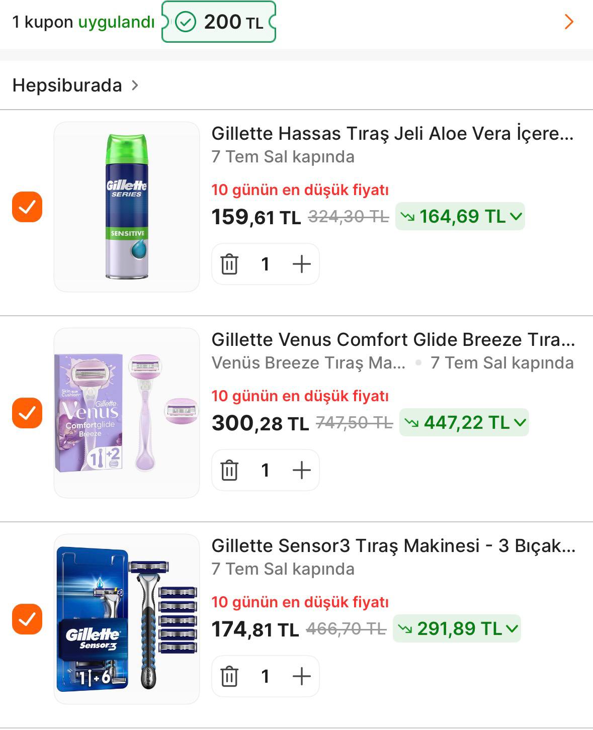 Gilette ürünlerinde 800/200 TL kupon var - Görsel 1
