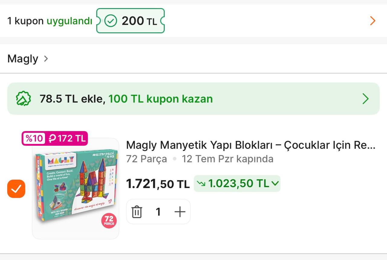 Magly manyetik blok 1.549 TL