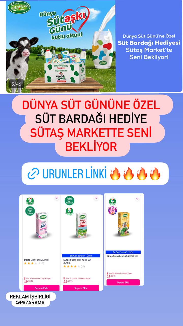 🐄 Dünya süt gününe özel süt bardağı hediye - Görsel 1