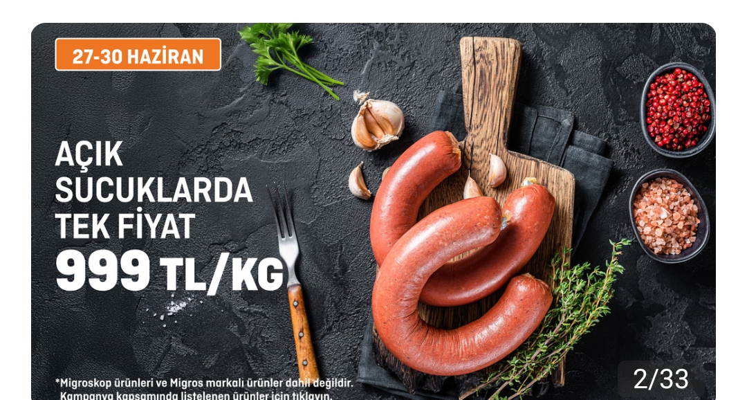 Açık sucuklarda tek fiyat 999 tl kg - Görsel 1