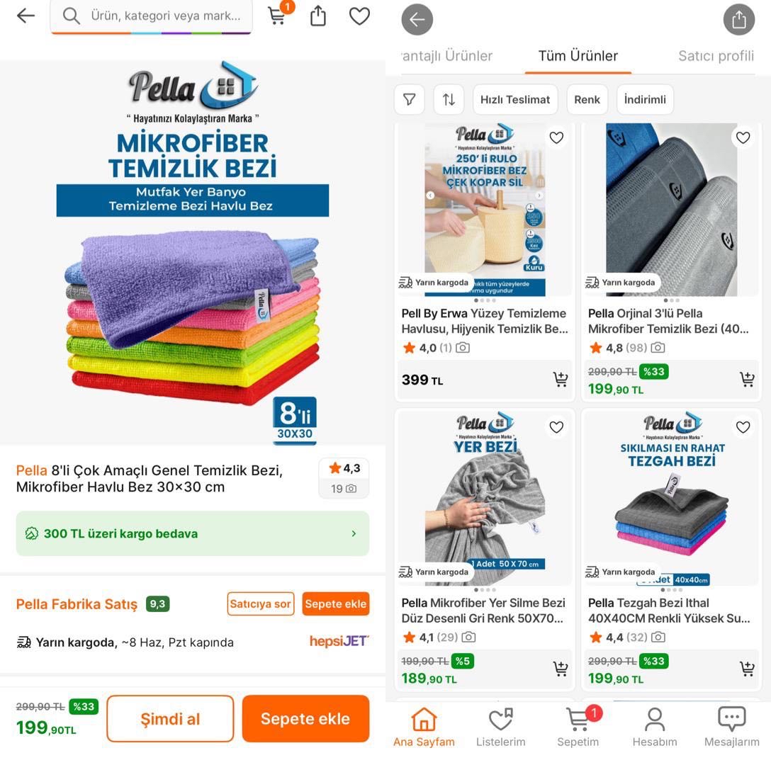 🔥Pella 8’li Çok Amaçlı Genel Temizlik Bezi 

🔻199TL’ye Düştü - Adet: 24TL’ye Geliyor - Görsel 1