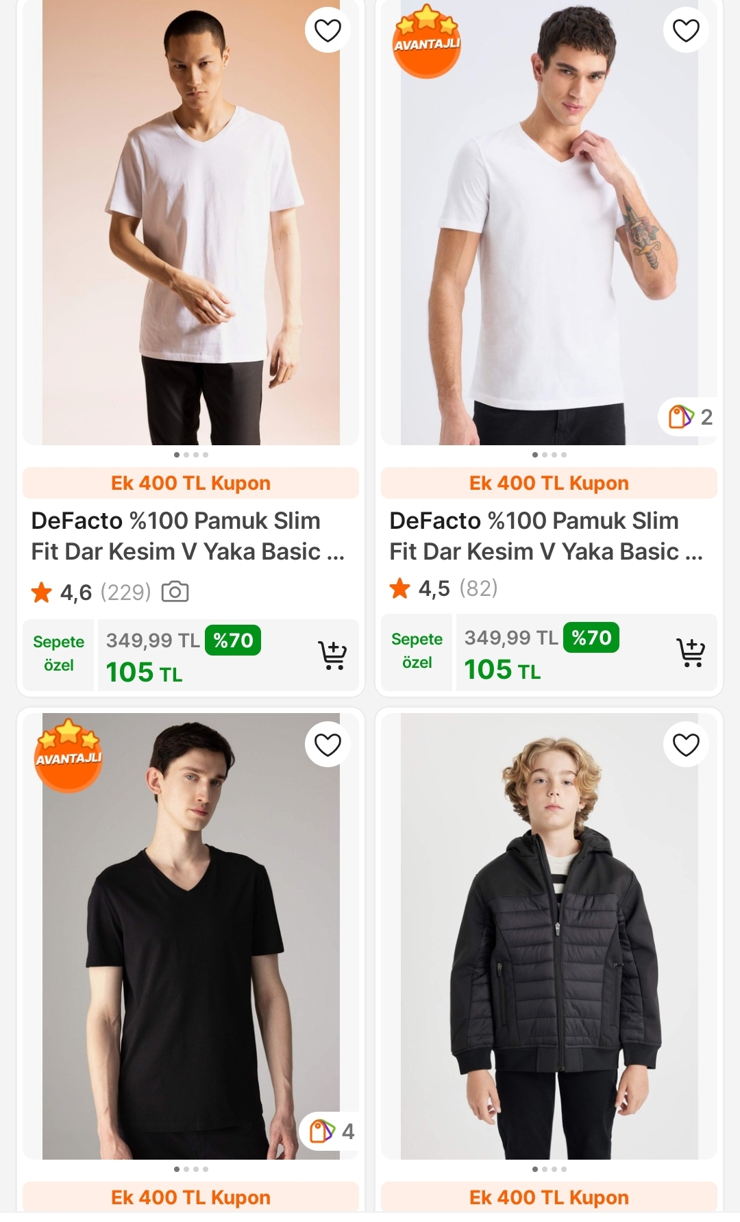 Koşş Defacto tshirtler sepette 80 TL - Görsel 2