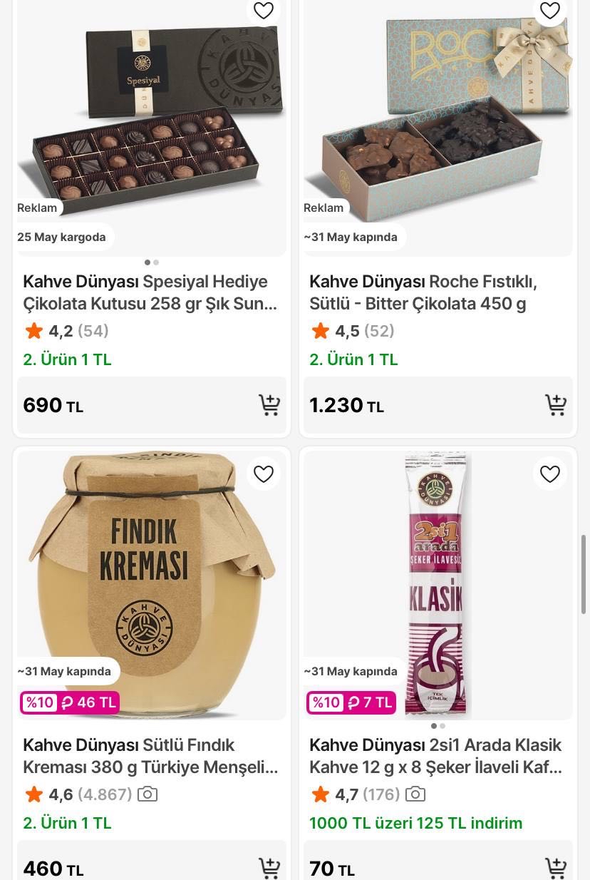 🔥Kahve Dünyası Çikolatalarda 2. Ürün 1TL - Görsel 1