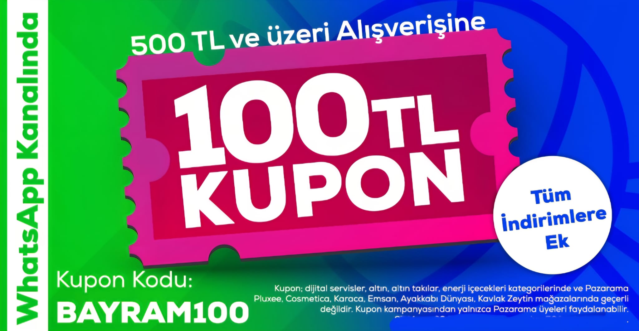Pazarama 500/100 TL indirim kodu - Görsel 1