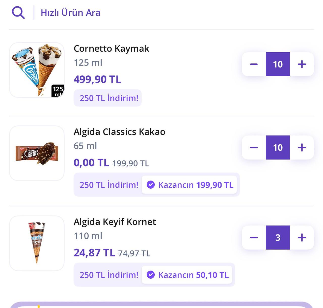 GetirMarket dondurmalarda 500/250 TL indirim fırsatı - Görsel 2
