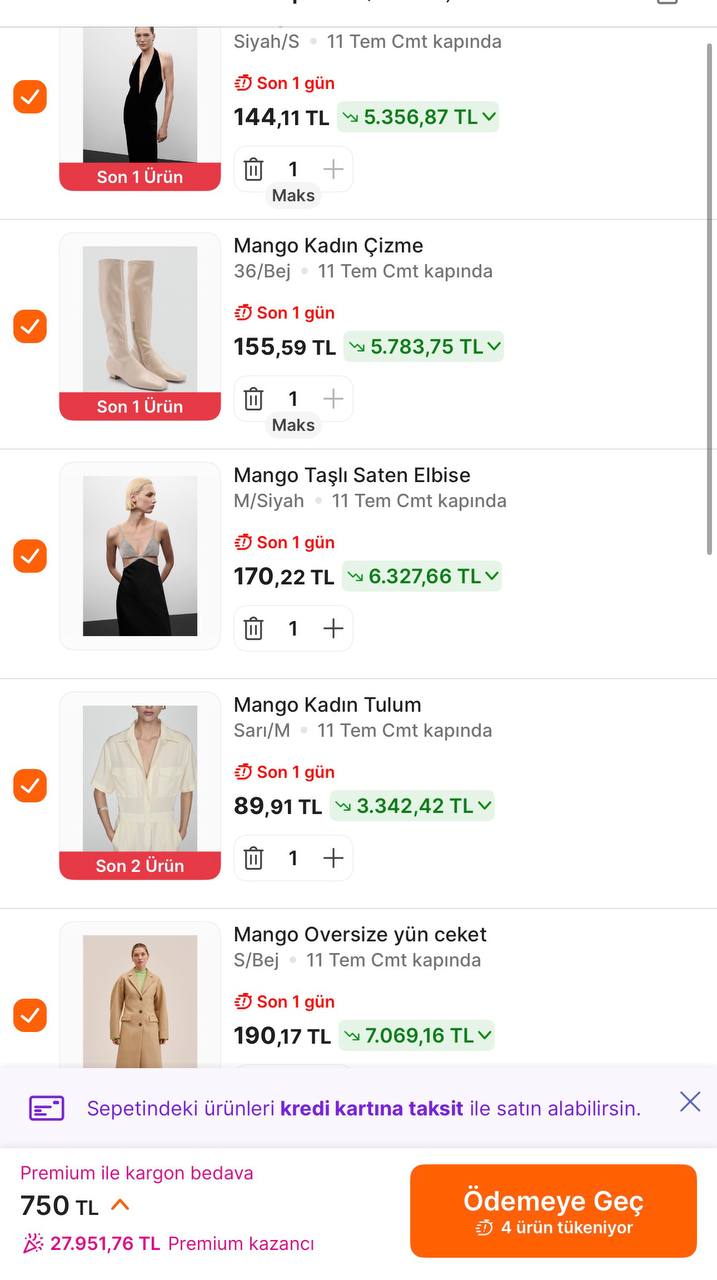 Koşş Mango 5 ürün 650 TL - Görsel 1