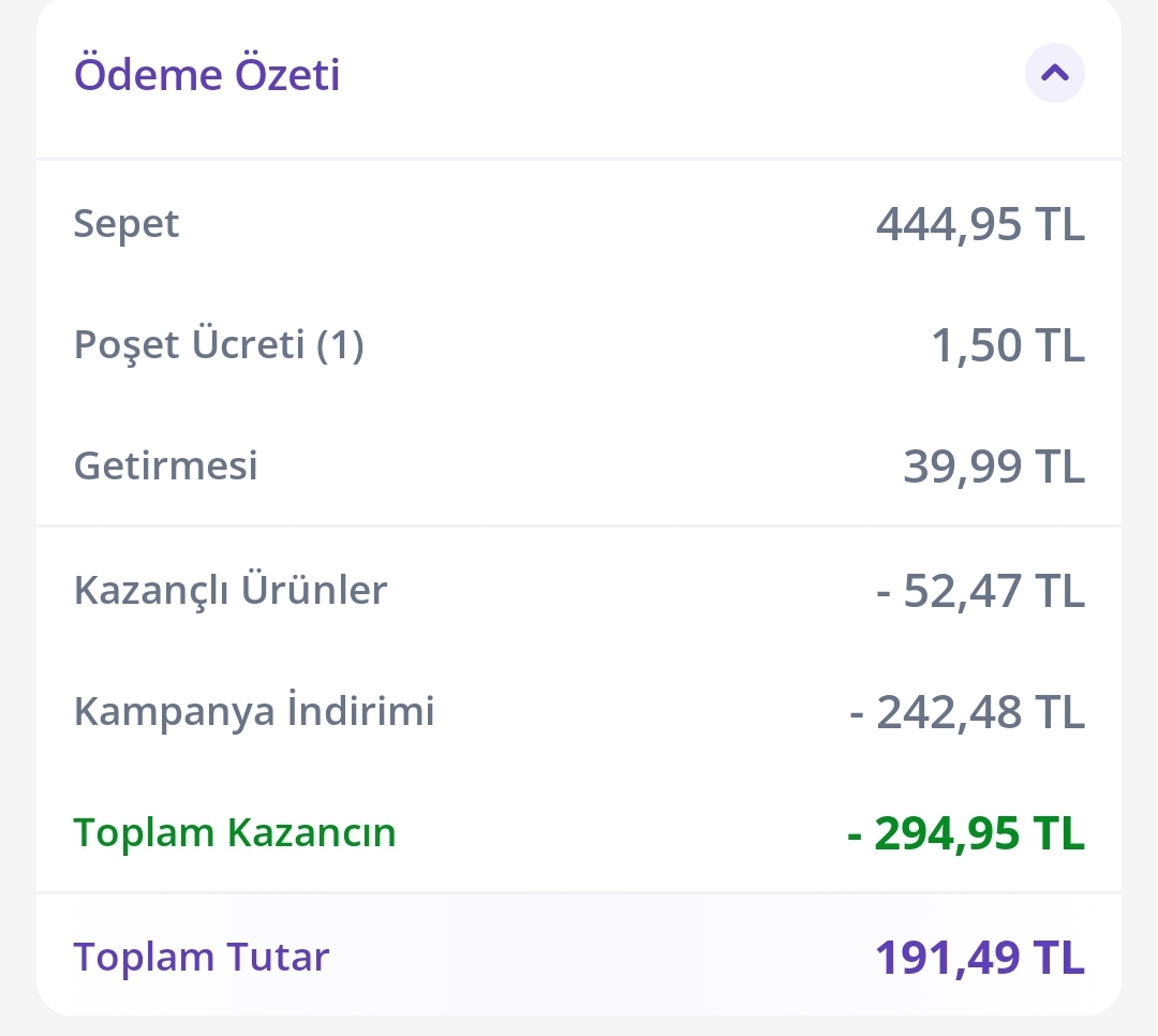 GetirMarket Alt limitsiz 250 TL indirim kodu - Görsel 2
