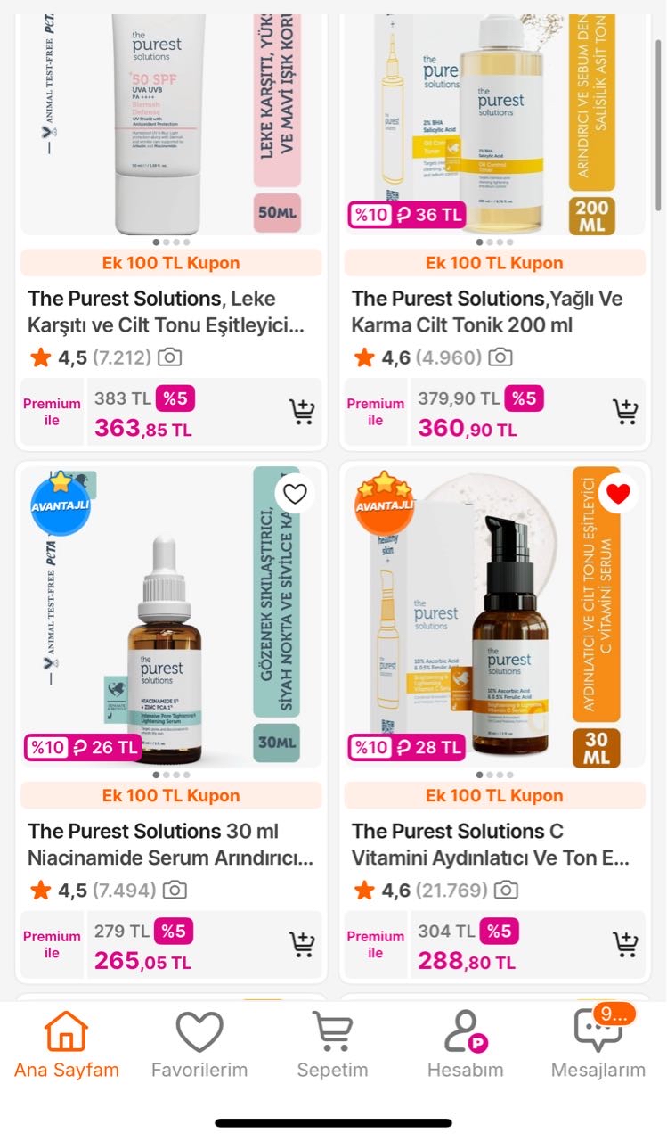 🔥 The Purest Solutions Ürünlerinde Premiuma Özel Sepette %5 İndirim Aktif - Görsel 1