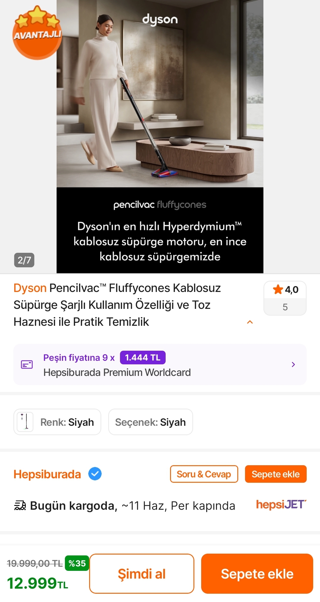 Dyson Pencilvac™ Fluffycones Kablosuz Süpürge 12.999 tl 🔥 - Görsel 1
