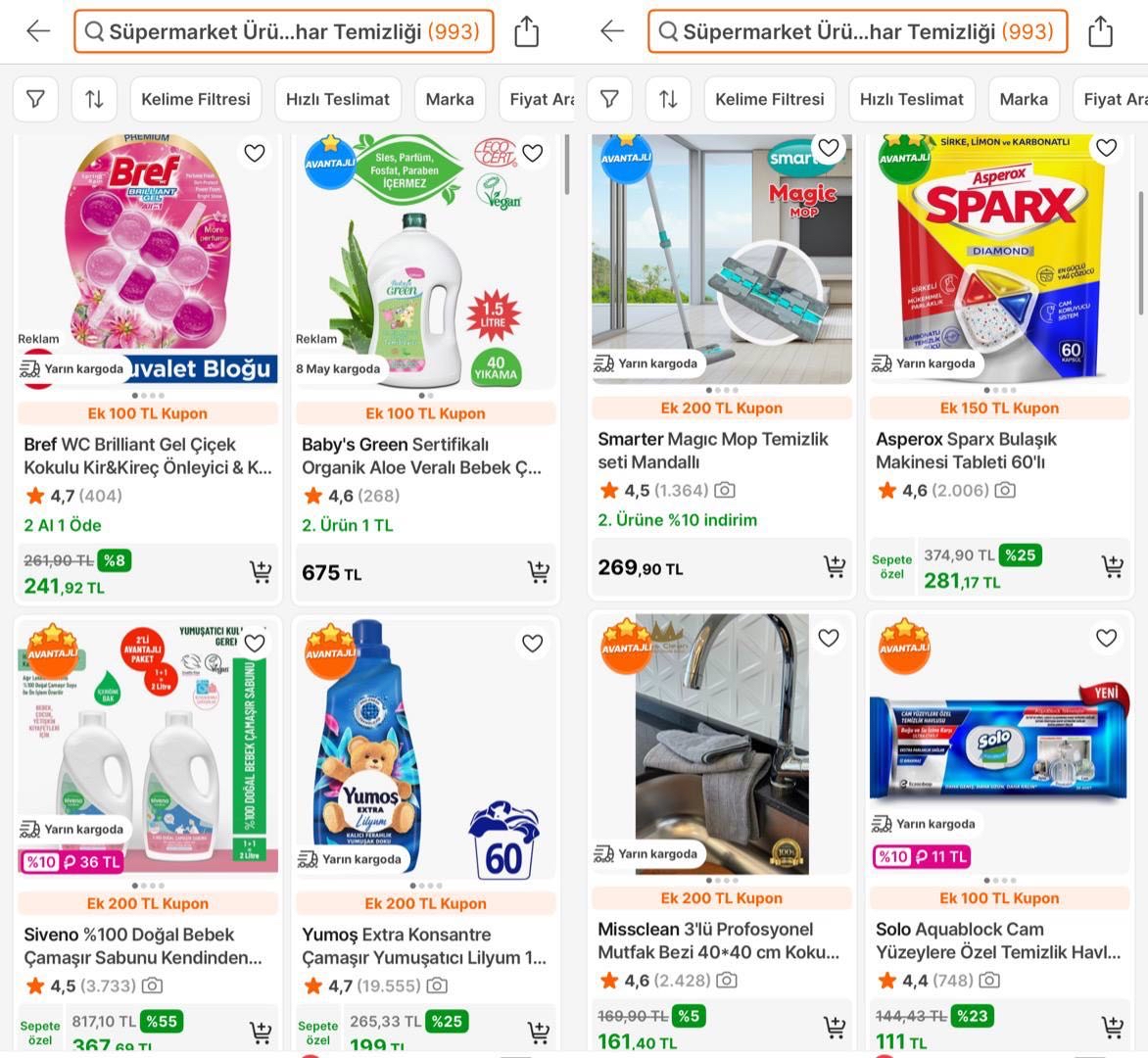 BAHAR100 Kodu ile Süpermarket Temizlik Ürünlerinde 500TL ve Üzeri Alışverişe 100TL indirim - Görsel 1