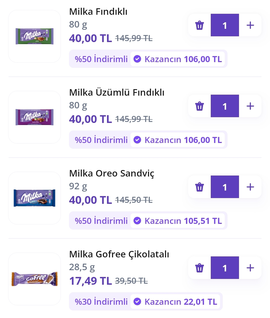 Getir'de Milka ve Kent ürünleri %60 indirimde - Görsel 1