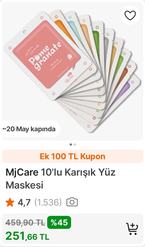 Mjcare 10 adet kağıt yüz maskesi 251 TL - Görsel 1