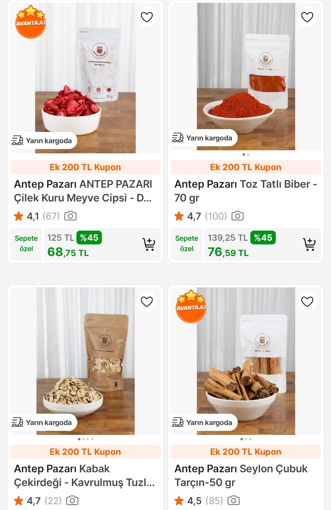 🍓 Antep Pazarı dip fiyatlarrr varr
Ayrıca 800/200 kuponu mevcut - Görsel 1