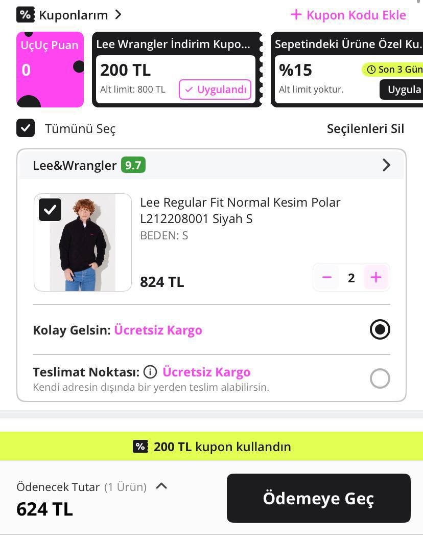 Lee Wrangler 800/200TL İndirim Kuponu
