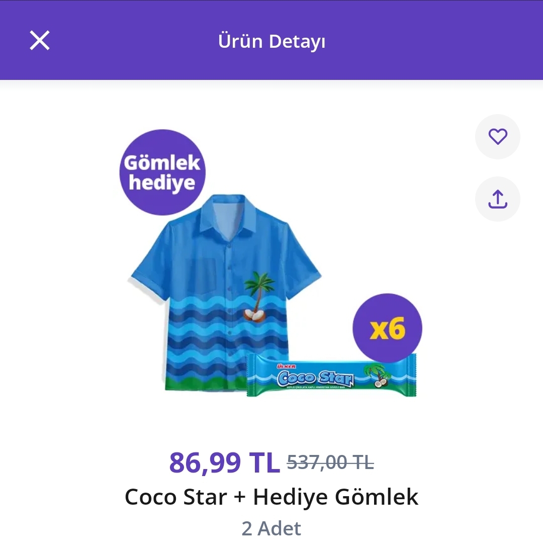 Koşş Gömlek + cocostar 87 TL - Görsel 1