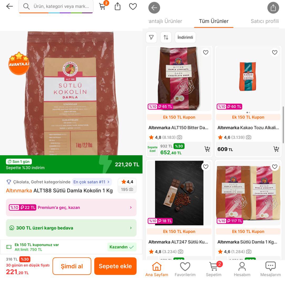 Altınmarka Sütlü Damla Kokolin 1Kg 221TL’ye Düştü - GIDA150 Koduda Geçerli - Görsel 1