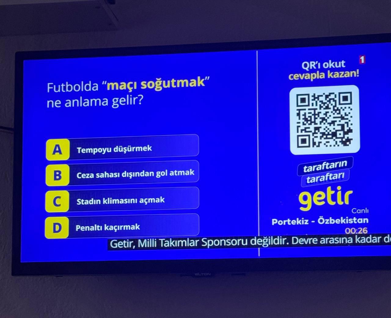 Getir'de QR kodu okut Soruyu cevapla indirimi kap
Cevap A şıkkı - Görsel 1