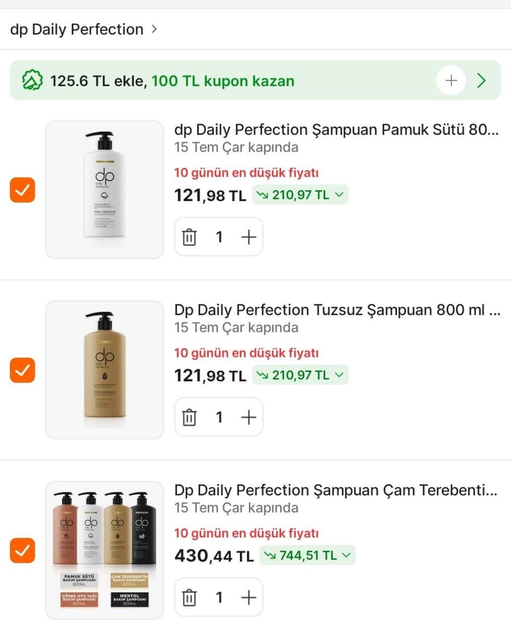 DP Daily Şampuanlarda 800/200TL İndirim Kuponu Var▪️800ml Şampuan Tanesi 112TL'ye