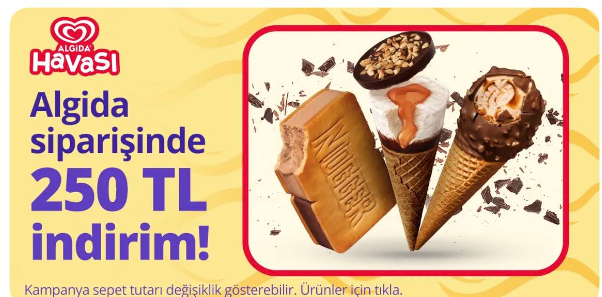 GetirMarket dondurmalarda 500/250 TL indirim fırsatı - Görsel 1