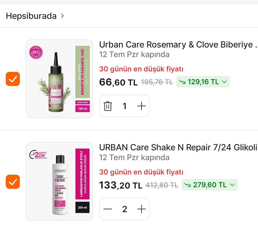 Urban Care Ürünleri 3 al 2 öde ile 66 TL 🥳 - Görsel 1