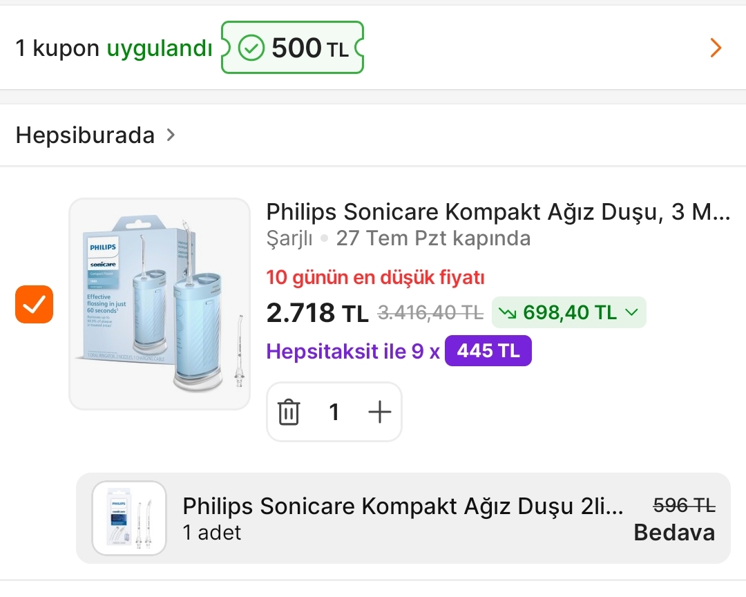 Philips Ağız Bakım Ürünlerinde SONIC500 Koduyla 1000₺'ye 500₺ İndirim