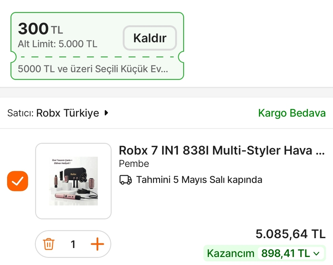 Robx 7in1 hava Üflemeli saç şekillendirici 5085 TL - Görsel 1