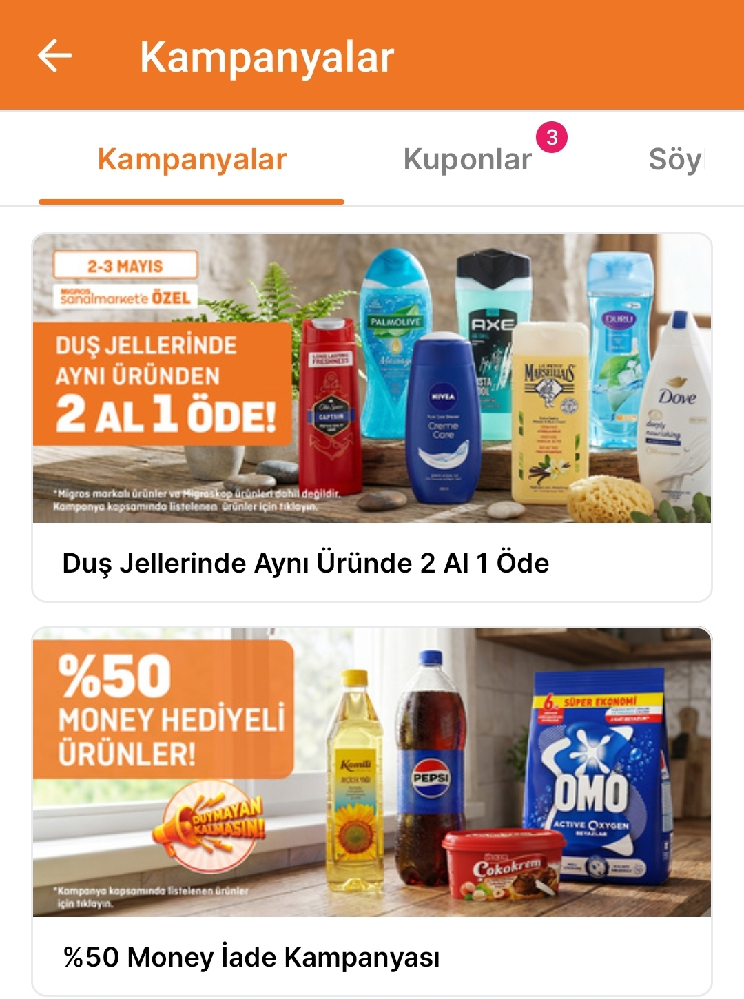 Migros Duş jellerinde ve Tıraş ürünlerinde 2 al 1 öde fırsatı - Görsel 1