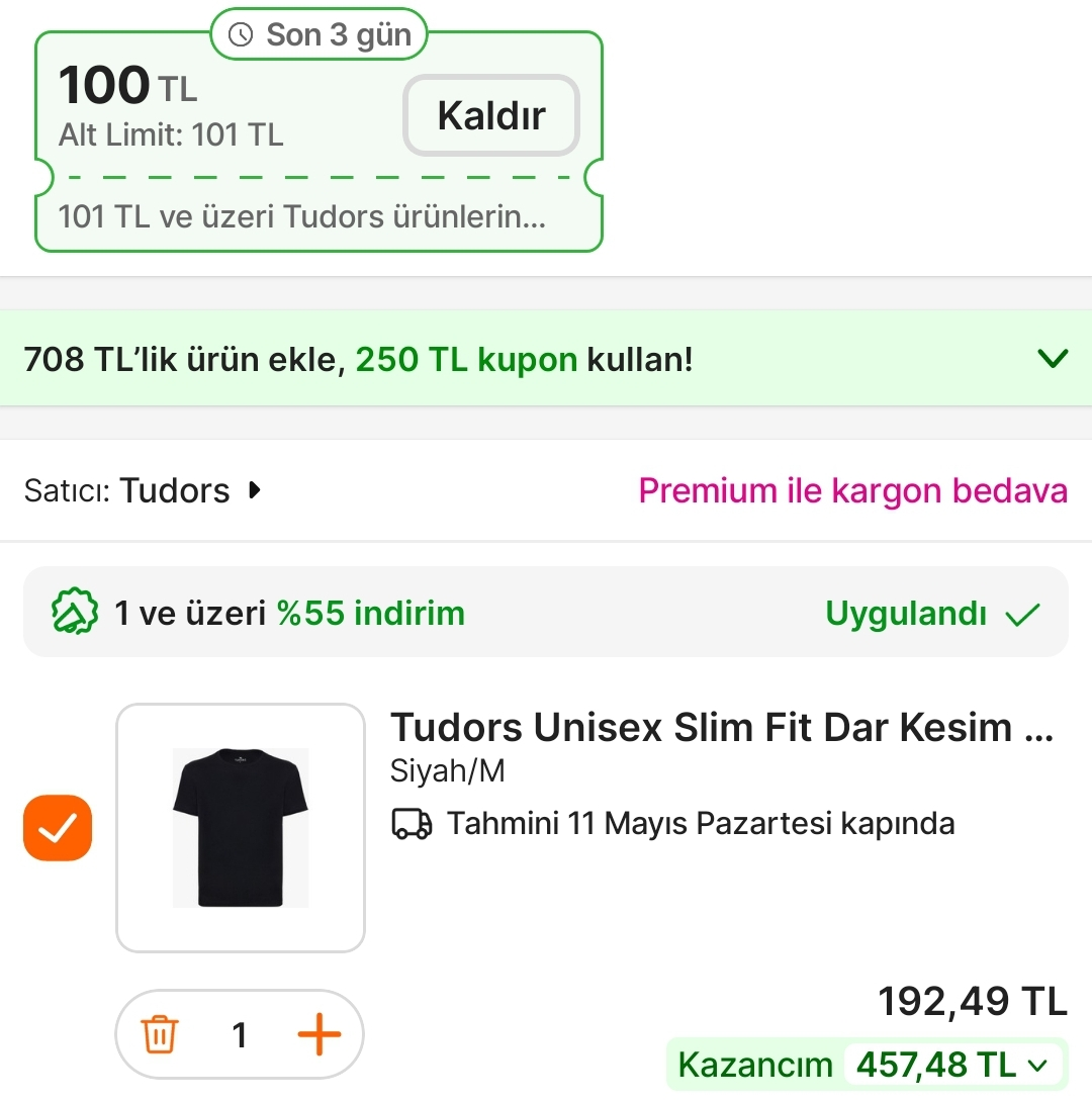 Tudors alt limitsiz 100 TL kupon - Görsel 2