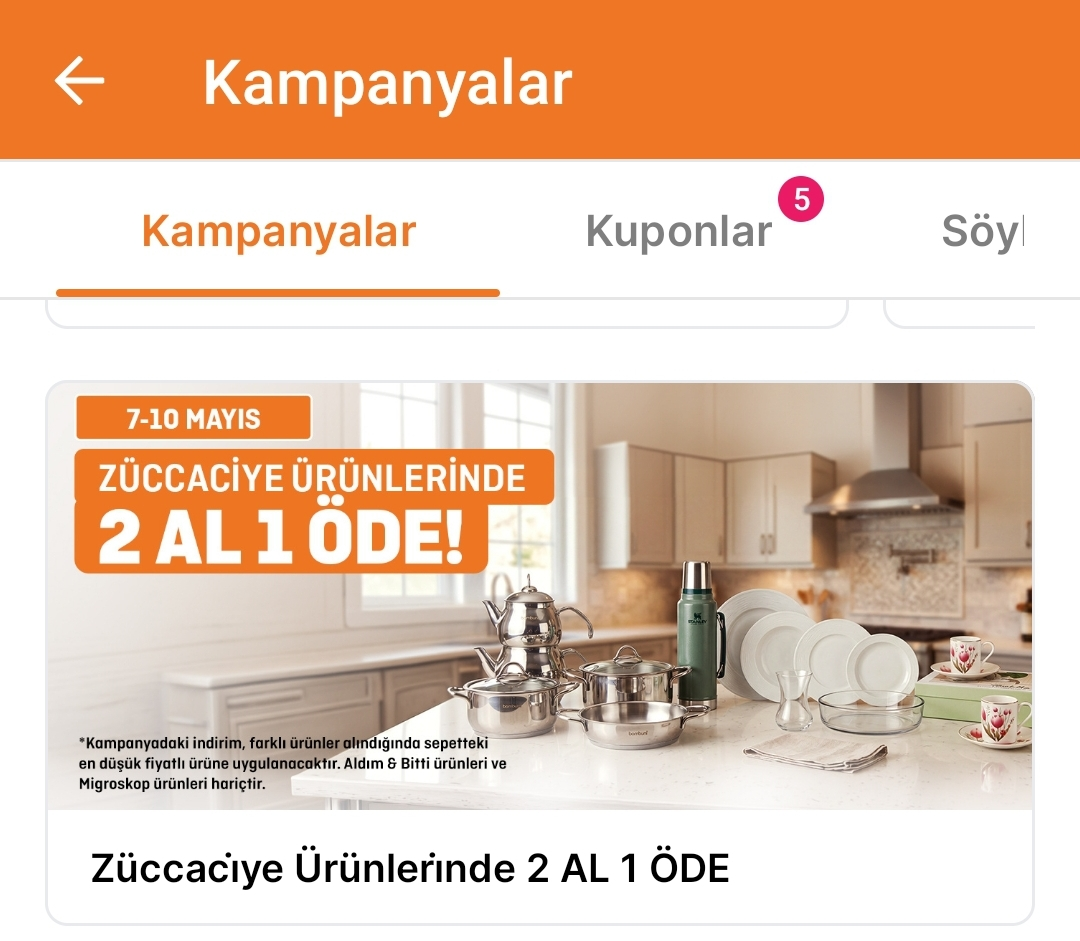 Migros züccaciye ürünlerinde 2 al 1 öde fırsatı - Görsel 1