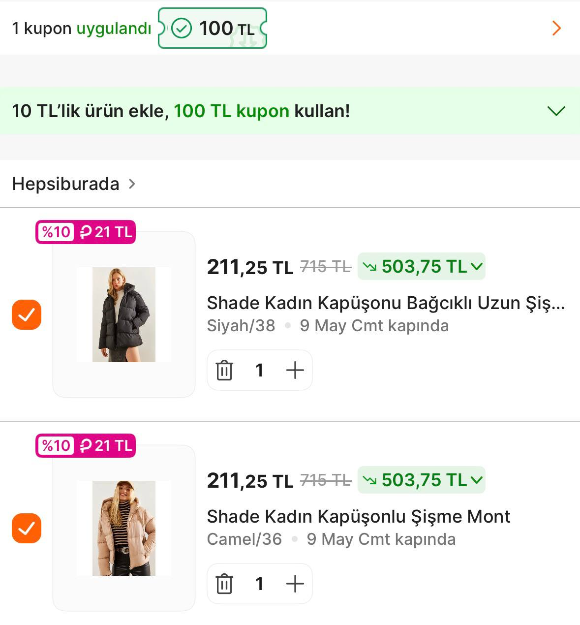 Hepsiburada giyim ürünlerine 300/100 - 750/150 - 1200/300 Kuponlar geldi - Görsel 1