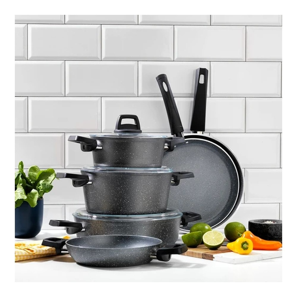*Schafer Ashen Yanmaz Yapışmaz  Tencere Seti 9 Parça -Gri*

*🏷️ 2.299 TL* - Görsel 1