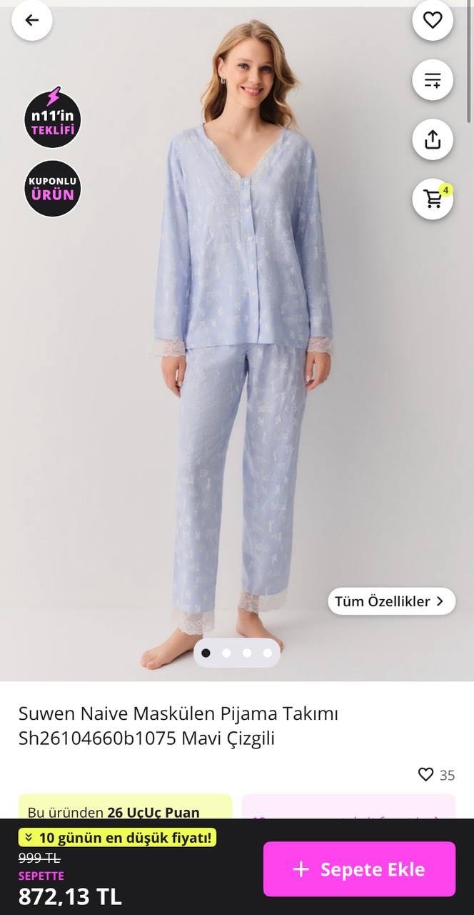 🔥Suwen Pijama Takımı   ✅ Ürün Altındaki 750/150TL Kupon İle 722TL’ye Düşüyor / Suwen Ürünlerinde 750/150TL Kupon Aktif - Görsel 1