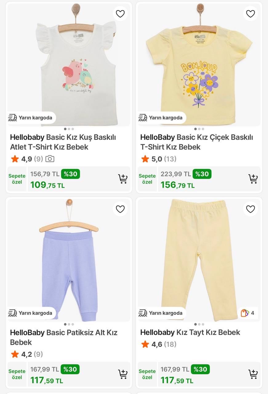 🔥 Ebebek’te Seçili Giyim Ürünlerinde Sepette %30 İndirim Başladı   ✅ Kız Bebek Atlet Tişört Sepette 109₺ - Görsel 1
