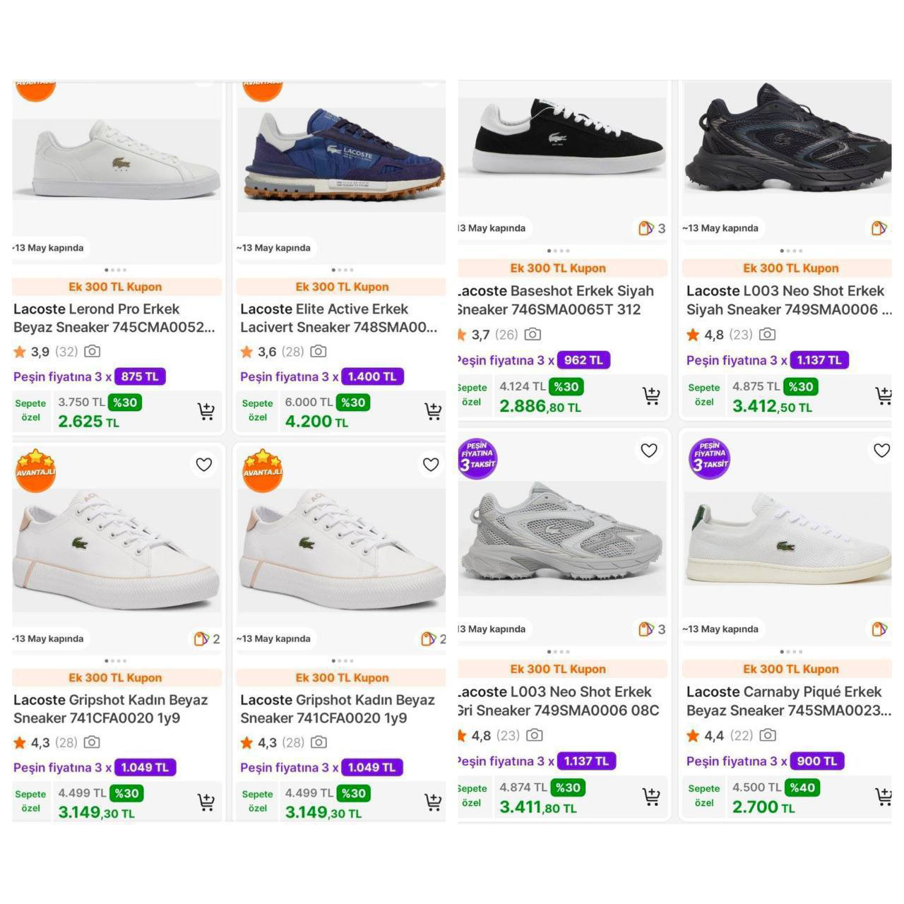 Lacoste - Tommy - Vans - Converse  1250/200TL - 3000/300TL Kupon Var - Görsel 1