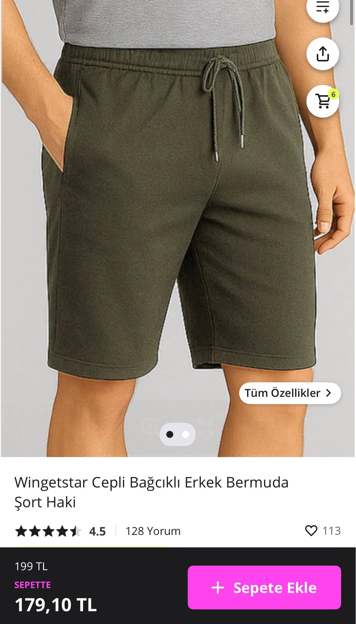 Wingetstar Cepli Bağcıklı Erkek Bermuda Şort 179 TL - Görsel 1