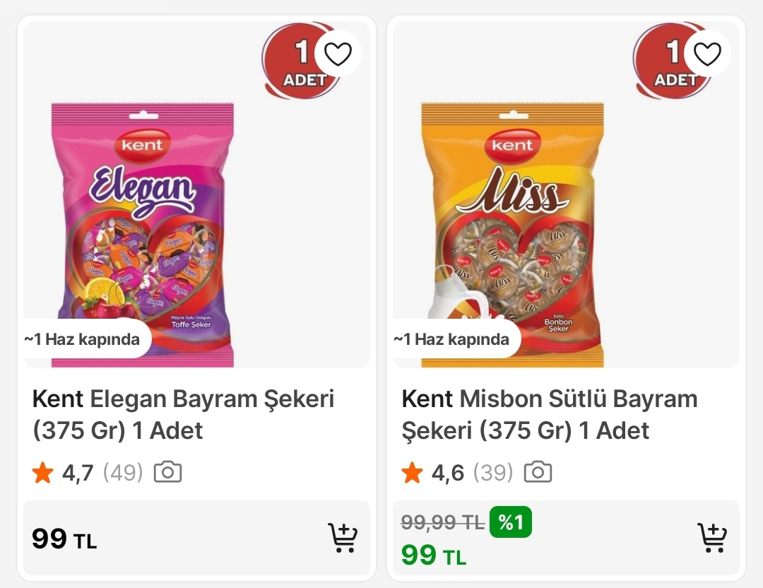 Kent bayram şekerleri 99 TL + indirim kodu - Görsel 1