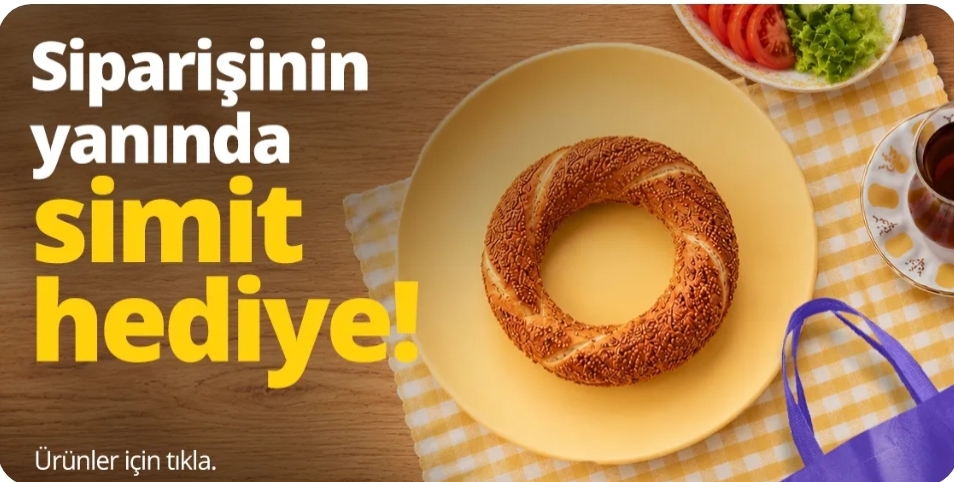 🥨 GetirMarket siparişinize simit hediyee
